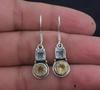 Blaue Topas & Citrin Edelstein Ohrringe, Massive 925 Sterling Silber Ohrringe, Geburtsstein Schmuck Geschenk für Mama