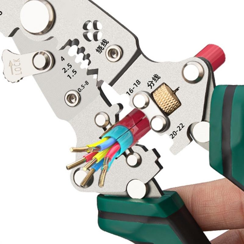Portable Folding Wire Stripper with Integrated Cutting & Crimping Capabilities Heavy Duty Foldable Wire Stripper 210mm