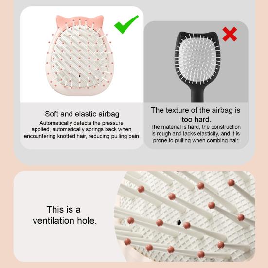 Kids Cartoon Cat Air Cushion Brush Scalp Massage Hair Comb Anti-static Children Portable Fluffy Hair Styling Detangling