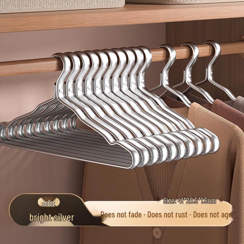 Thick No-Crease Space Aluminum Clothes Hanger for Home, Ideal for Coats & Drying
