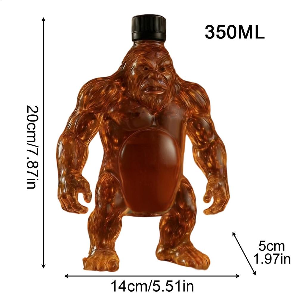350ml Hand Carved Glass Liquor Decanter Wine Aerator & Holder Bottle for Men, Birthday Retirement, Home Bar Decor