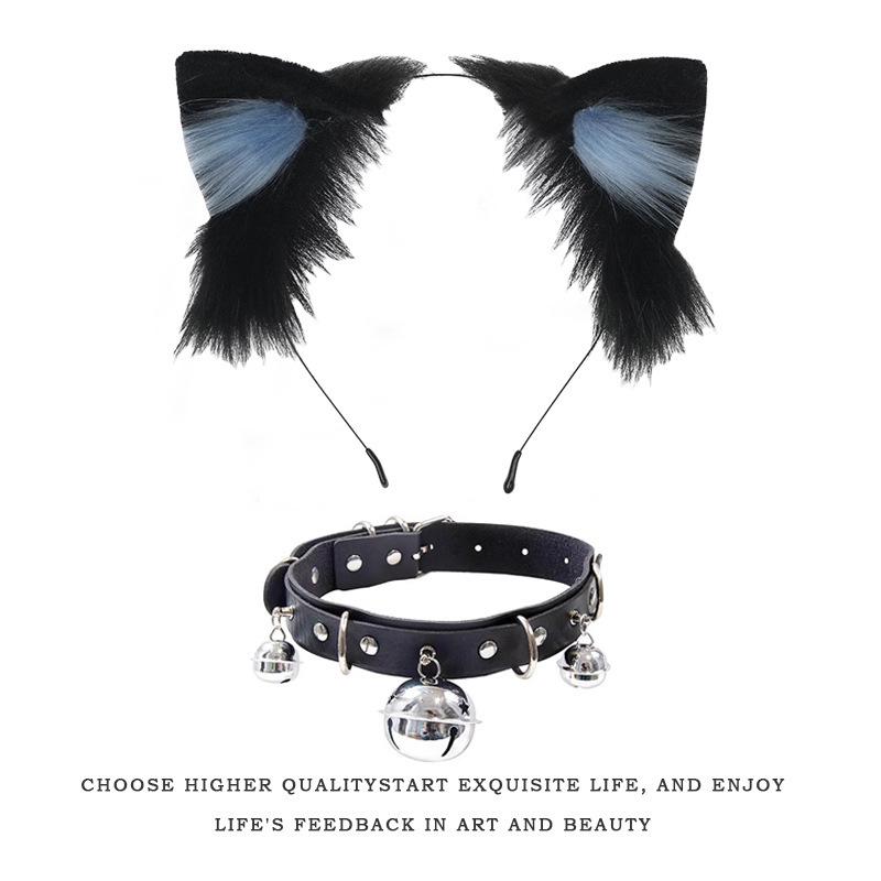 Handmade Cat Ears & Tail Set: Cute Cosplay Hair Accessories for Catgirl
