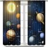 Solar System Window Curtains, Outer Space Space Astronaut Galaxy Window Treatments for Kids Boys Girls Bedroom Living Room