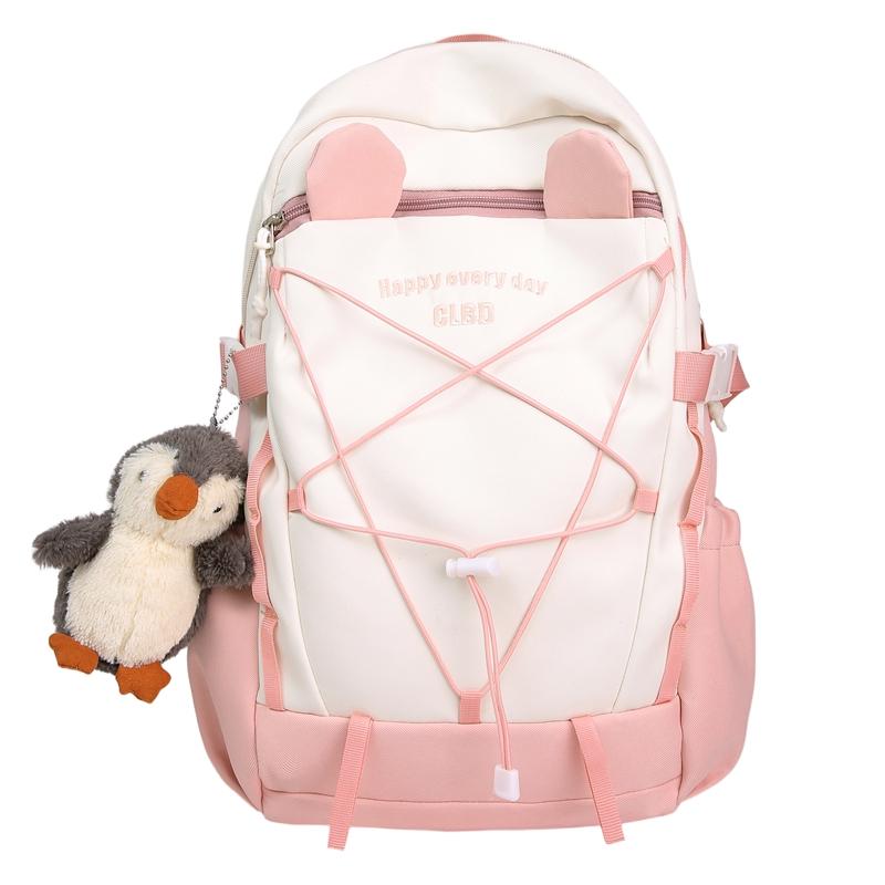 

Рюкзак в студенческом стиле женский с цветными блоками дорожный рюкзак студенческий школьный рюкзак Small розовый