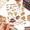 Retro Courtyard Decorative Sticker Chinese Style Landscape Sticker 3D Scene Sticker Journal Supplies Gift for Kid Child