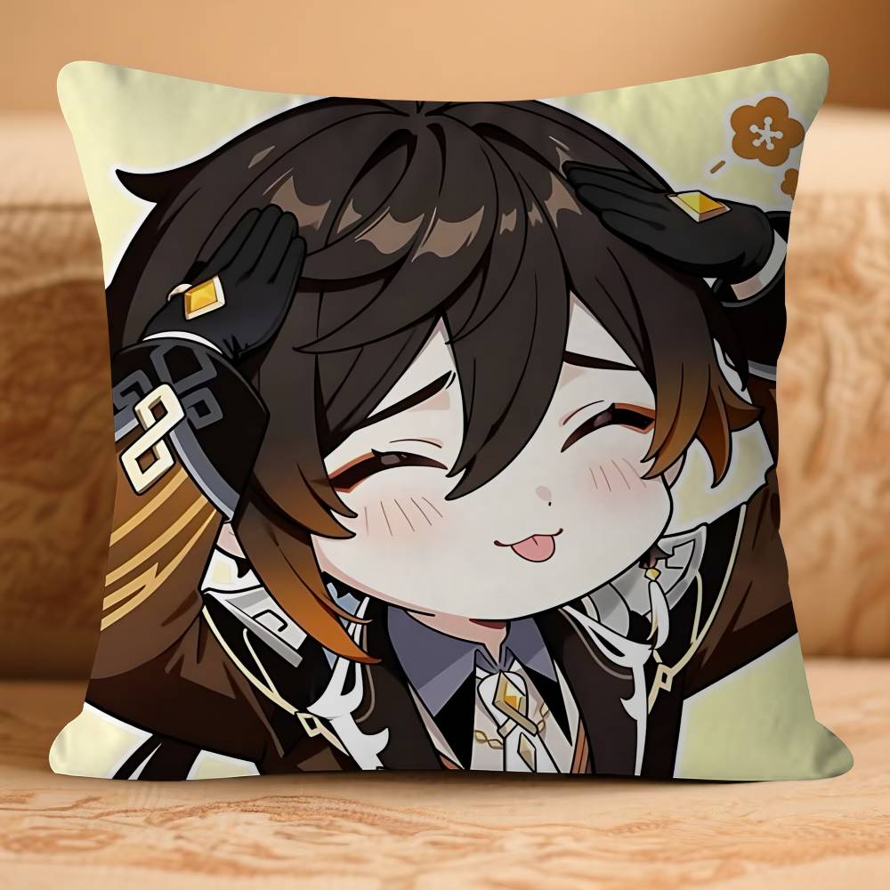 

GenshinS Impact Чжун ЛиS Наволочка Съемная Моющаяся Наволочка – Всесезонный Мягкий Лен 16x16Inch