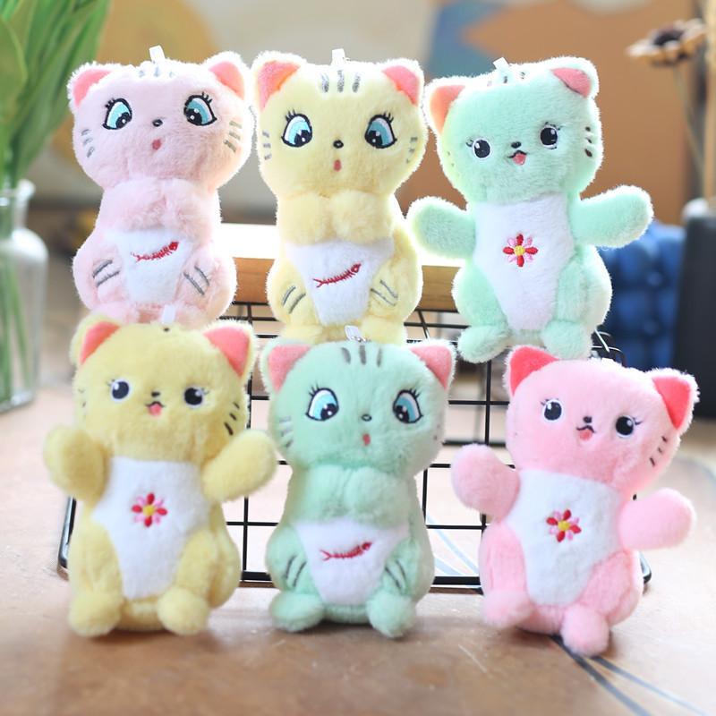 Charming Mini Cat Plush Keychain Ultra-soft Pp Cotton Stuffed Animal Doll