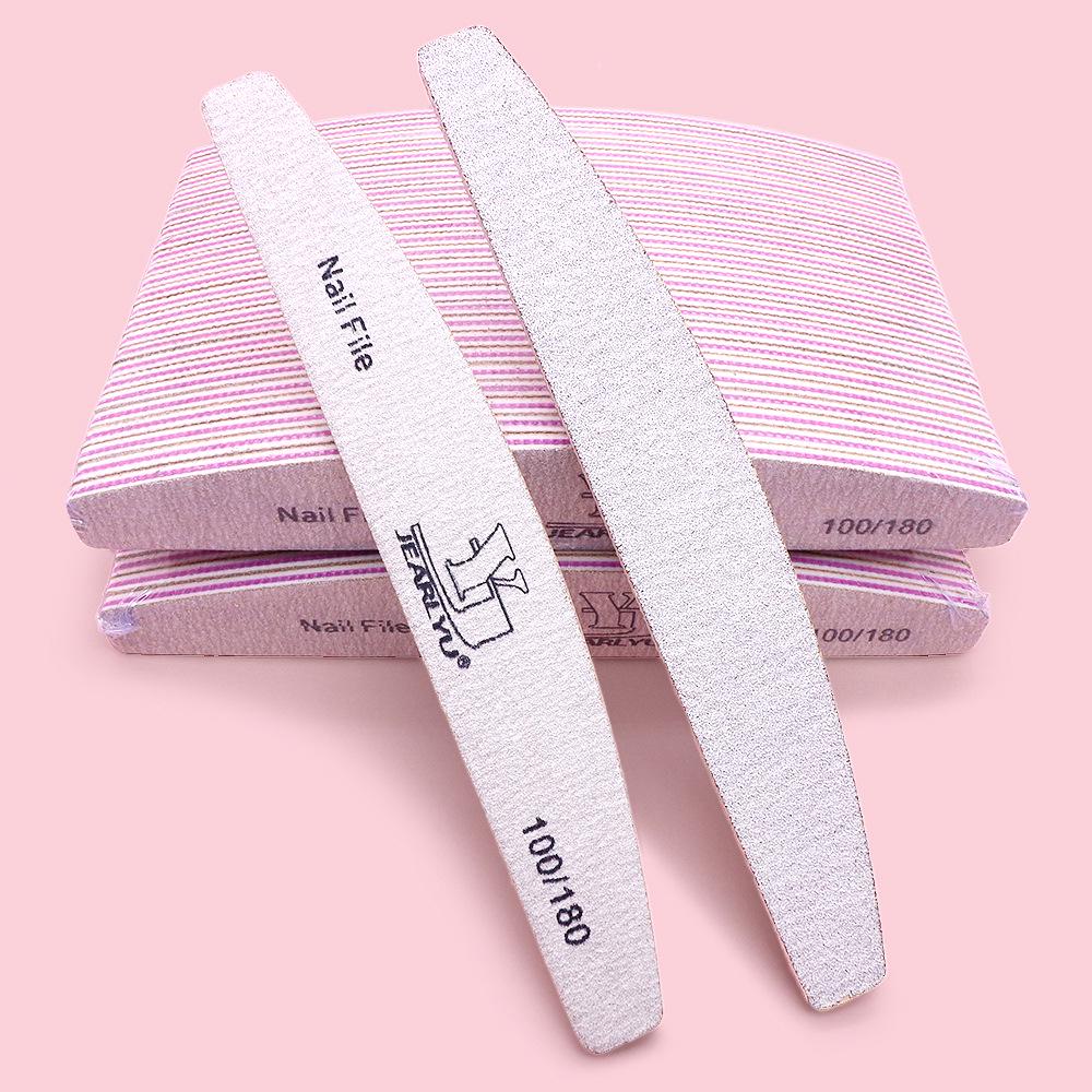 High-grade Double-sided Half-moon Nail File: Washable & Durable Sanding Strip 17.8x2.8x0.4cm