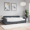 Vidaxl Sofa Z Materacem Do Spania, Ciemnoszara, 100X200 Cm, Aksamit