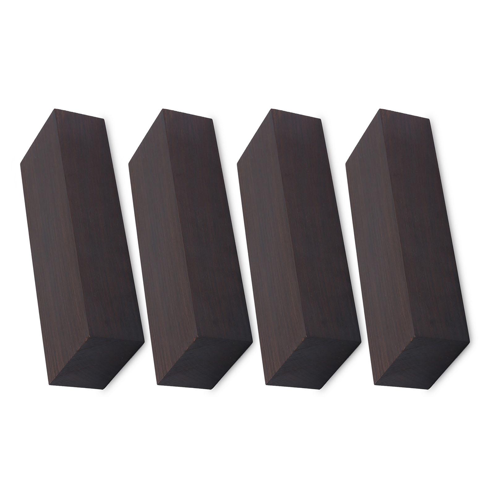 4Pcs Ebony Lumber Block Wood Timber Handle Plate for Instruments   Tools 12x4x2.5cm