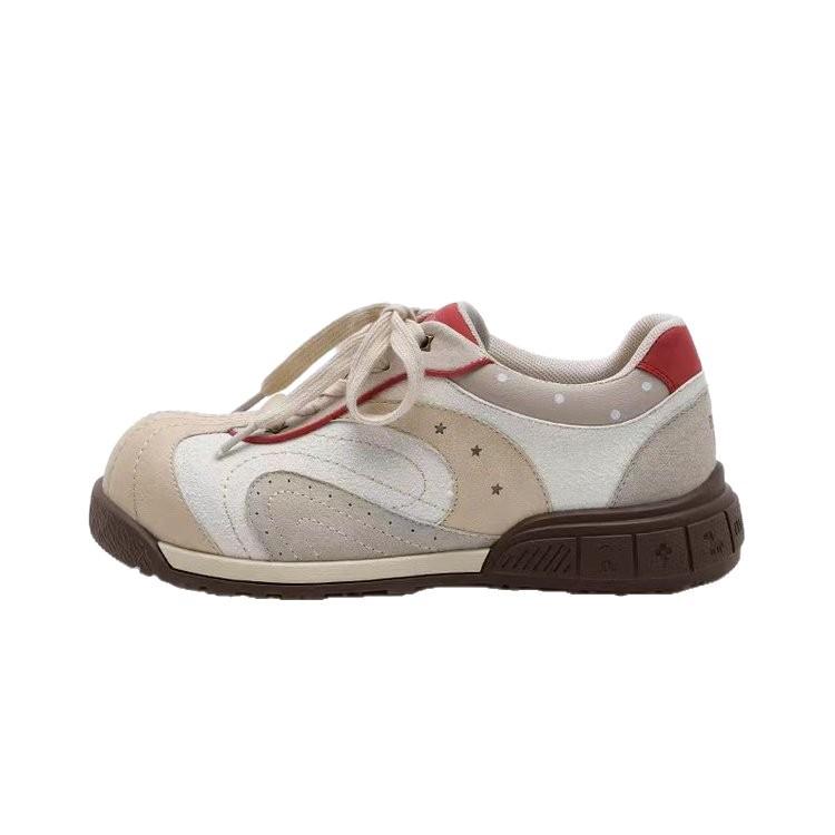 Casual single shoes women's 2025 new versatile flat-soled sports shoes women's niche design sense big head shoes platform casual shoes