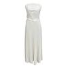 Summer Pleated Chiffon Dress for Women Shell Design Strapless Tube Top Maxi Flowy Dress Backless Formal Wedding Guest Dress