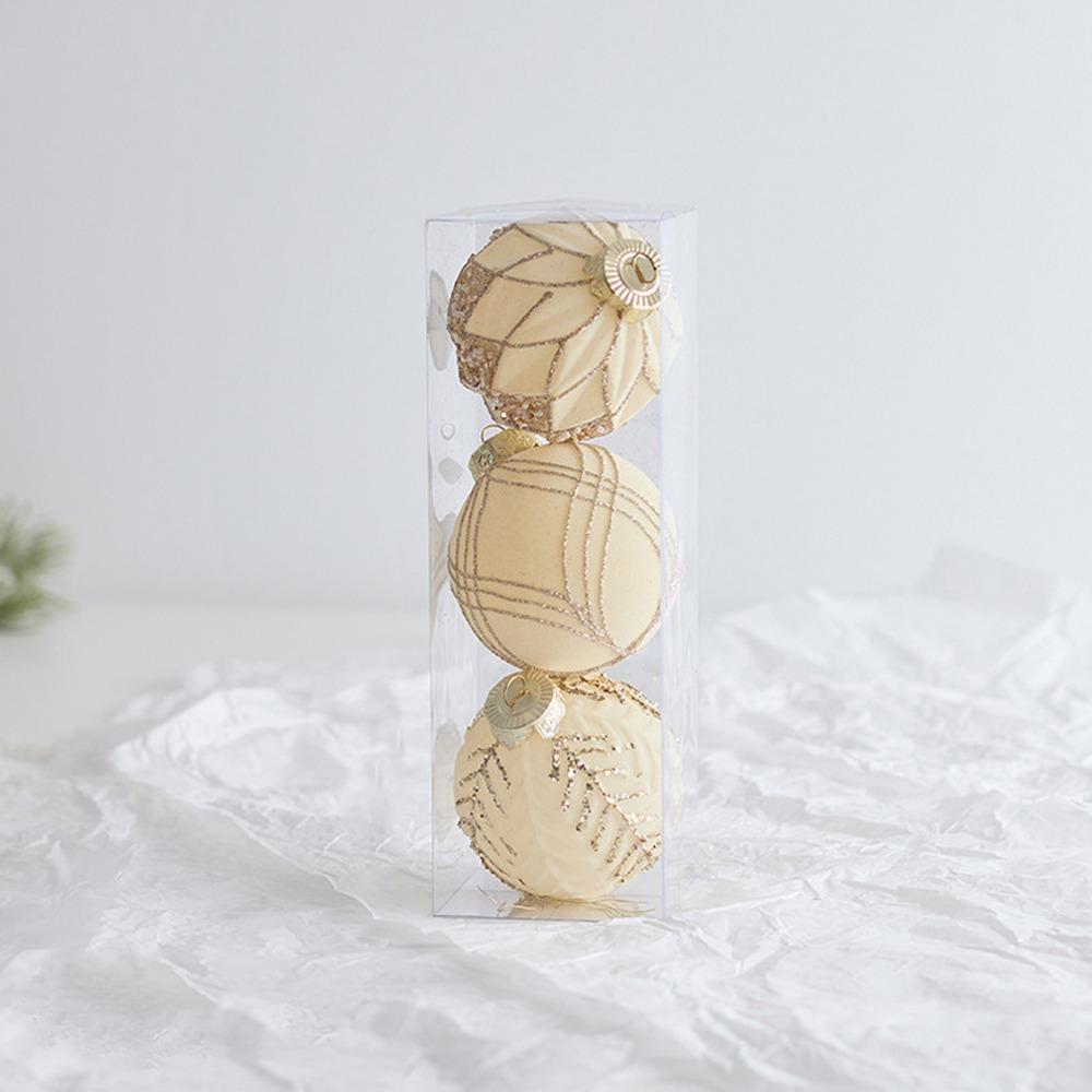 Glitter Flocked Christmas Balls Pendant Wine Red Merry Christmas Decor  Home New Year Decor