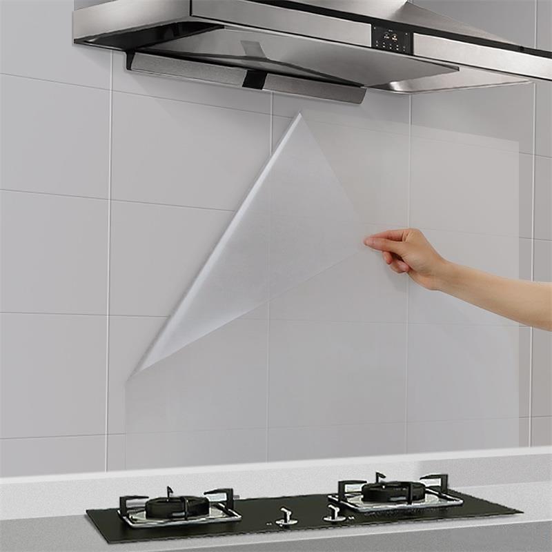 

1Pc 70x45cm Kitchen Oil Proof Wall Sticker Heat-resistant Wallpaper Clear Self Adhesive Film Waterproof Paper Home Decoration