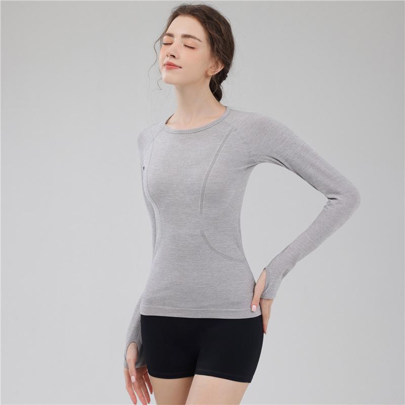 

Женский облегающий быстросохнущий топ с длинным рукавом для йоги и фитнеса Large