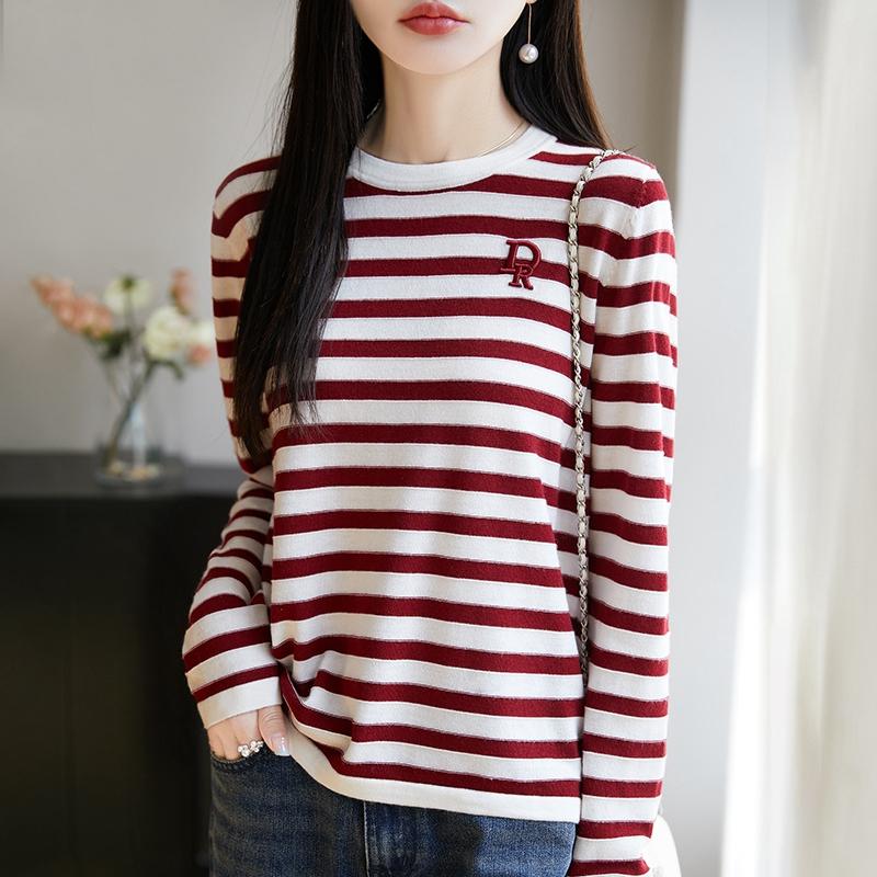 Helårskvinners 50% ull 50% silke genser | Lett varm blanding pullover | Luksus kasjmir silke strikkevarer