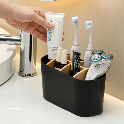 Bamboo Stojan na elektrický zubní kartáček Břitva Úložná krabička na štětec na make-up Zubní pasta Stojan na zubní kartáček Příslušenství do koupelny