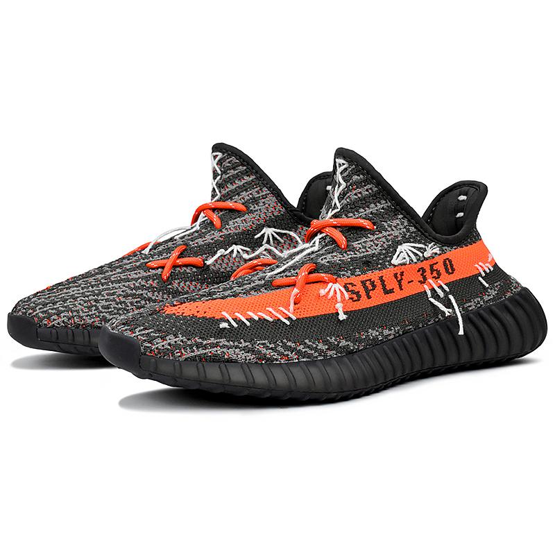 adidas Originals Yeezy Boost 350 V2 Slip Resistant Abrasion Resistant Low Top Casual Shoes Unisex Gray Orange HQ7045(Team1676-)