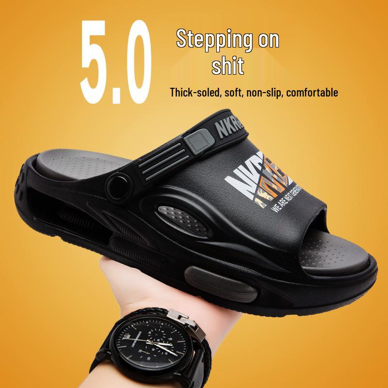 Men s Dual-Use Summer Slippers, Non-Slip, Squishy Comfort, Trendy Sports Design, Large Beach Sandals. 39/40