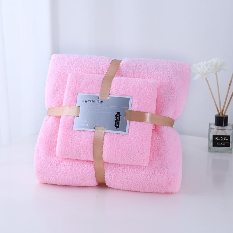 Thickened towel Solid color child and mother set towel Bath towel Soft and absorbent household towel No hair loss