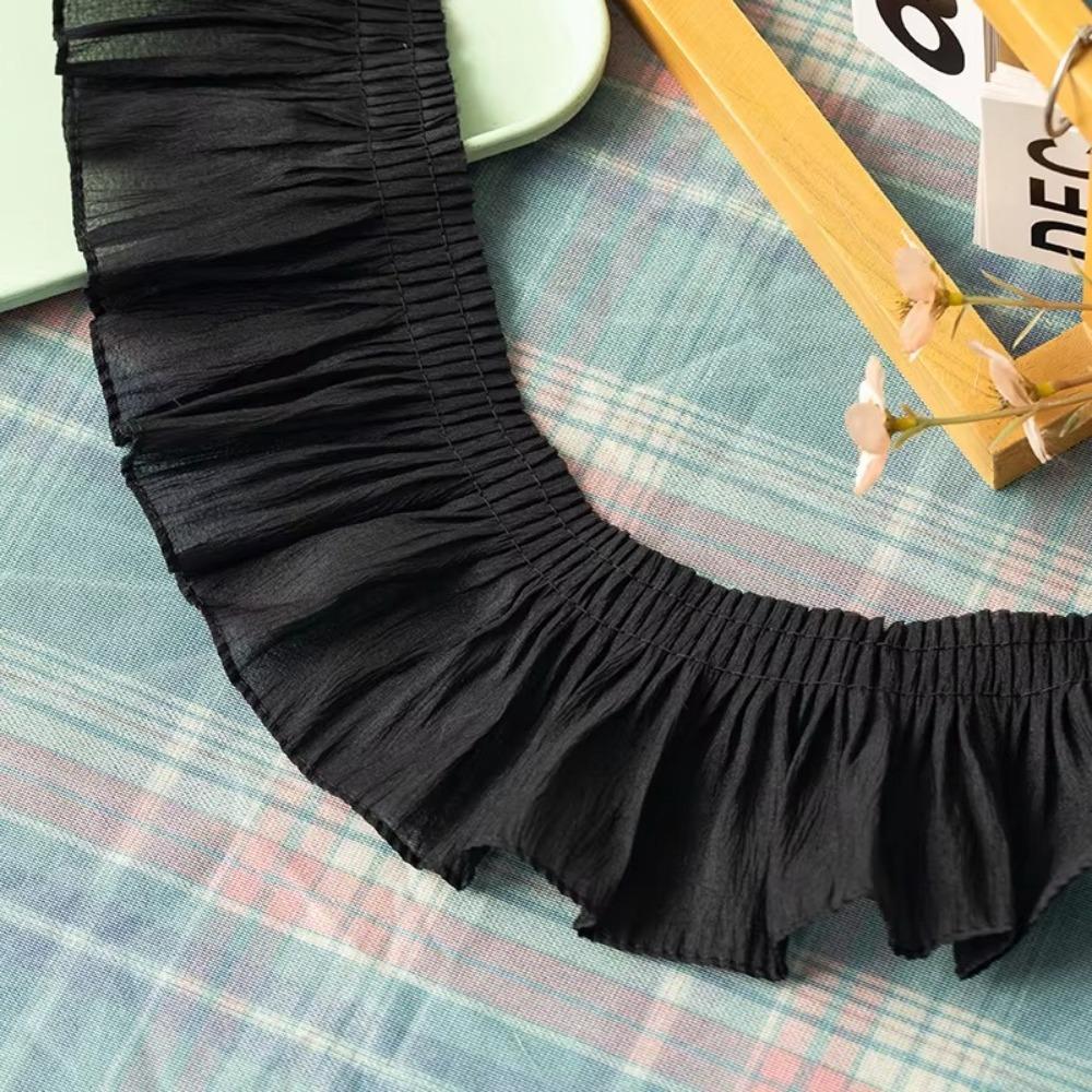 Sewing Needlework Accessories 2Yards Ruffled Lace Trims Wide 9-12cm Chiffon Pleated Lac Trims Chiffon Lace Trims