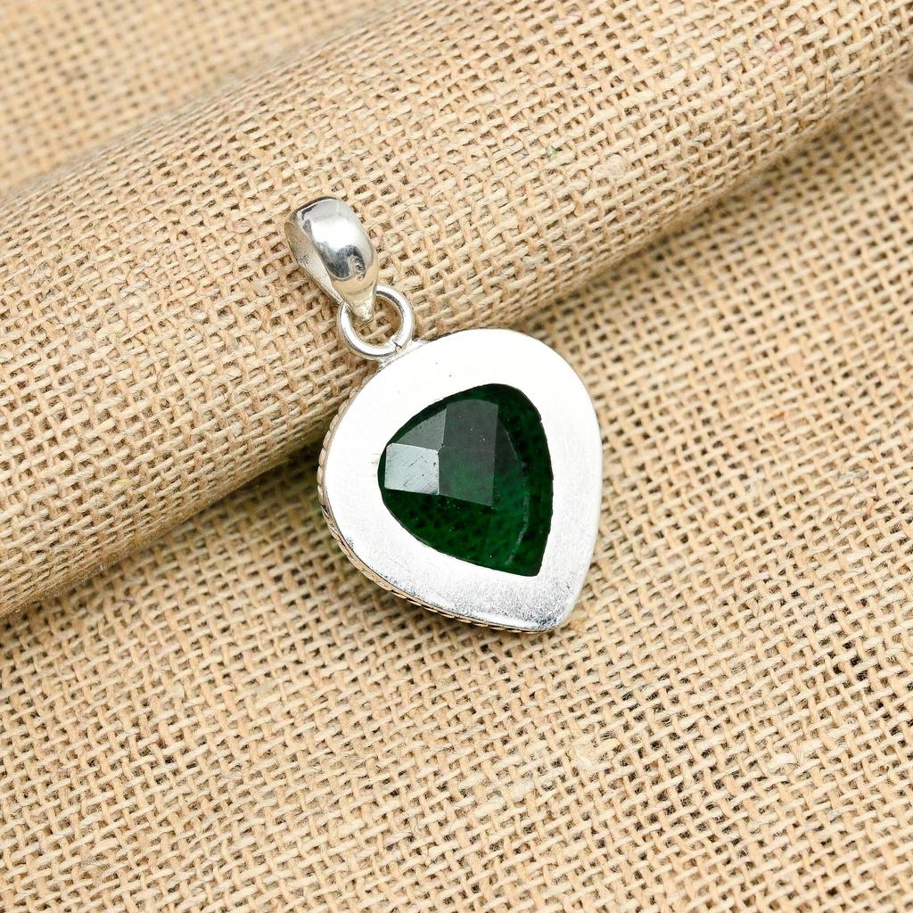 Chrome Diopside Gemstone 925 Solid Sterling Silver Handmade  Jewelry Exquisite Pendant For Women