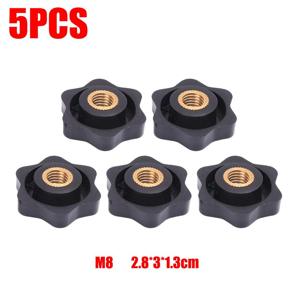 5/50Pcs Plum Blossom Handle Nut M4 M5 M6 M8 Blind Hole Copper Core Handle Knob Thread Mechanical Black Thumb Nuts Assortment
