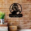 Panneau en Métal Cheval Nom de Famille Personnalisé Décor Mural Rustique Sculpture Personnalisée Cadeau de Fête Art de Ferme