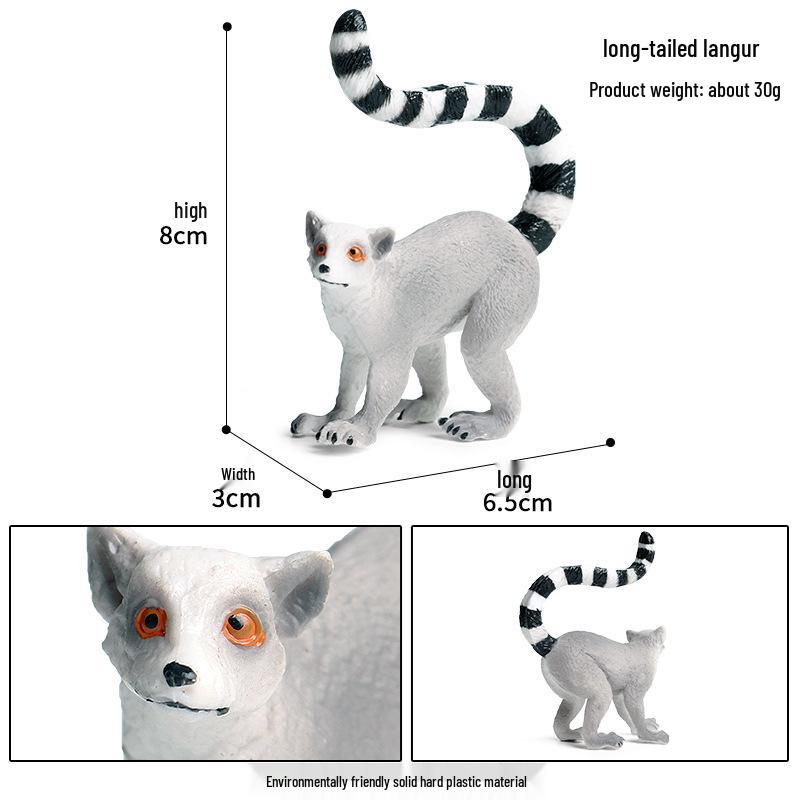 Wild Safari Animal Figurines: Giraffe, Elephant, Rhinoceros, Brown Bear, Tiger, Lion, Leopard, Hippopotamus - Solid Cognitive Toys