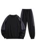 2025 New Cross-border Men's Two-Stripe Casual Crew Neck Outfit - Youth Spring/Autumn Fashion Set
