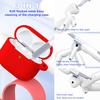 MHYALUDO AirPods 4th Generation Case Military Grade Soft Silicone Shock Absorbing AirPods Case with Keychain and Cleaning Red Cover, Kit,