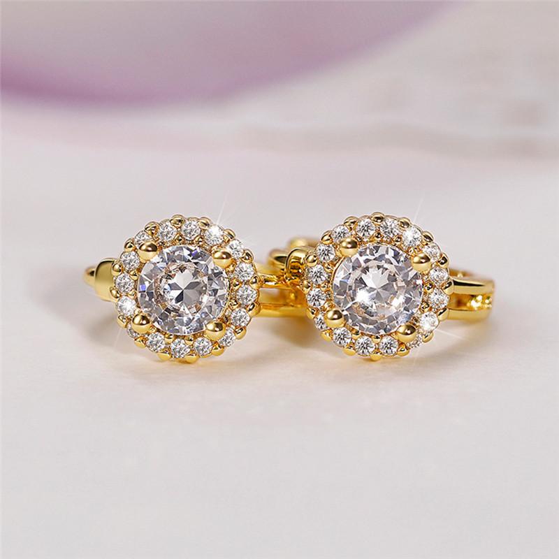 Small For Women Hoop Earrings Aaa Zircon Crystal Stone Basic Simple Style And Classic Temperament Female Earrings NewSimple Jewelry