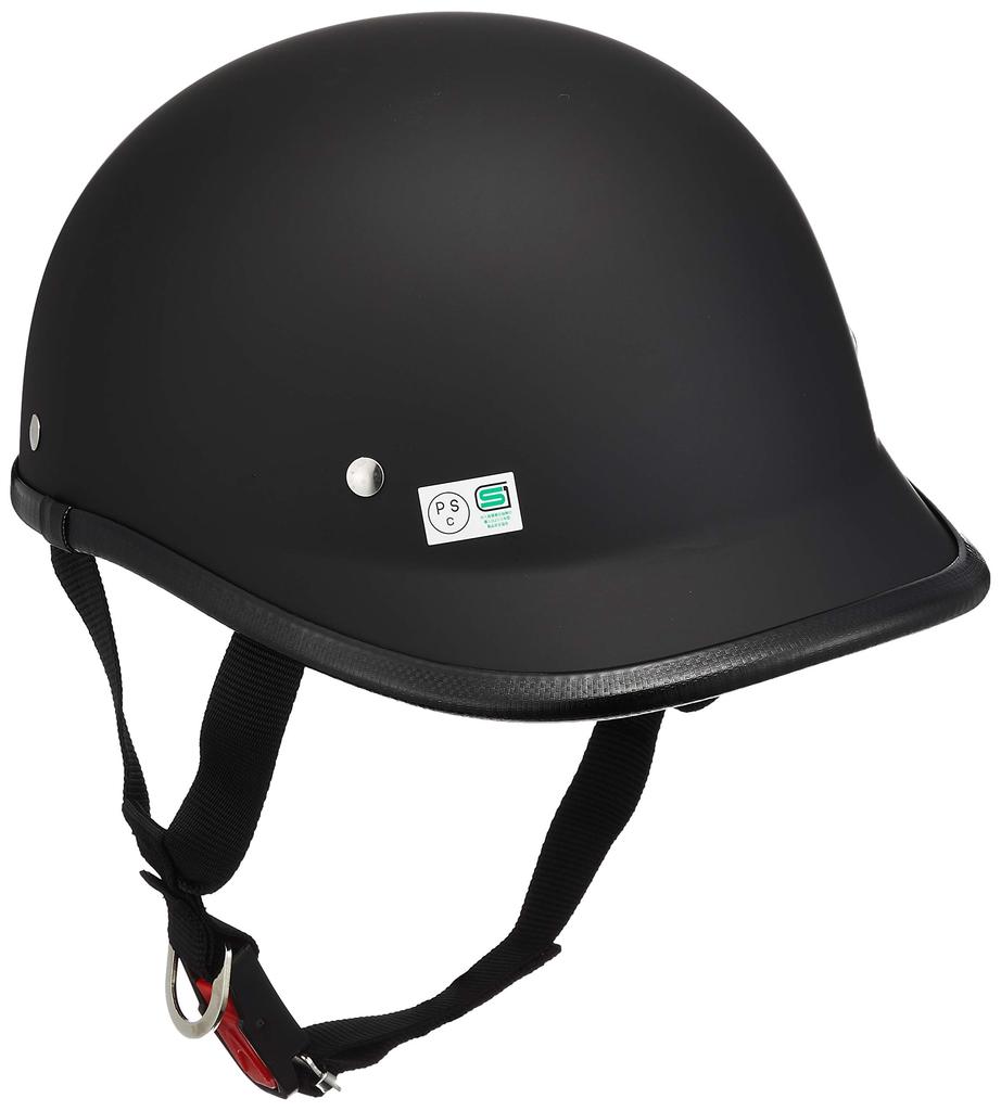 Bike Parts Center Half Helmet, Long Ducktail, Matte Black, One Size Fits Most (Head Circumference 57cm-60cm) 722205