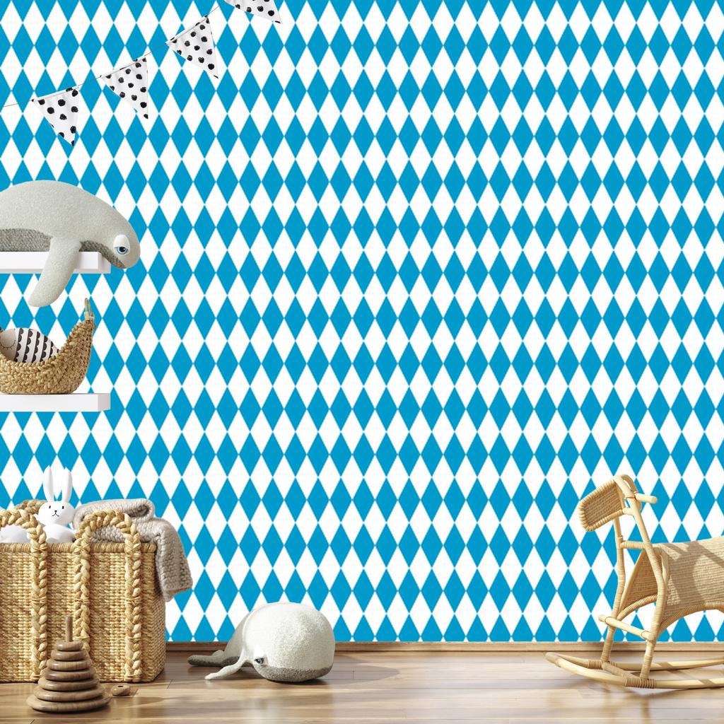 Harlequin Diamonds Wallpaper Turquoise, Celadon Background for Living Room and Bedroom 50x1000
