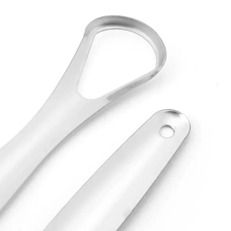 Non-Slip Handle Tongue Scraper Reusable Stainless Steel Portable Tongue Cleaner for Oral Hygiene