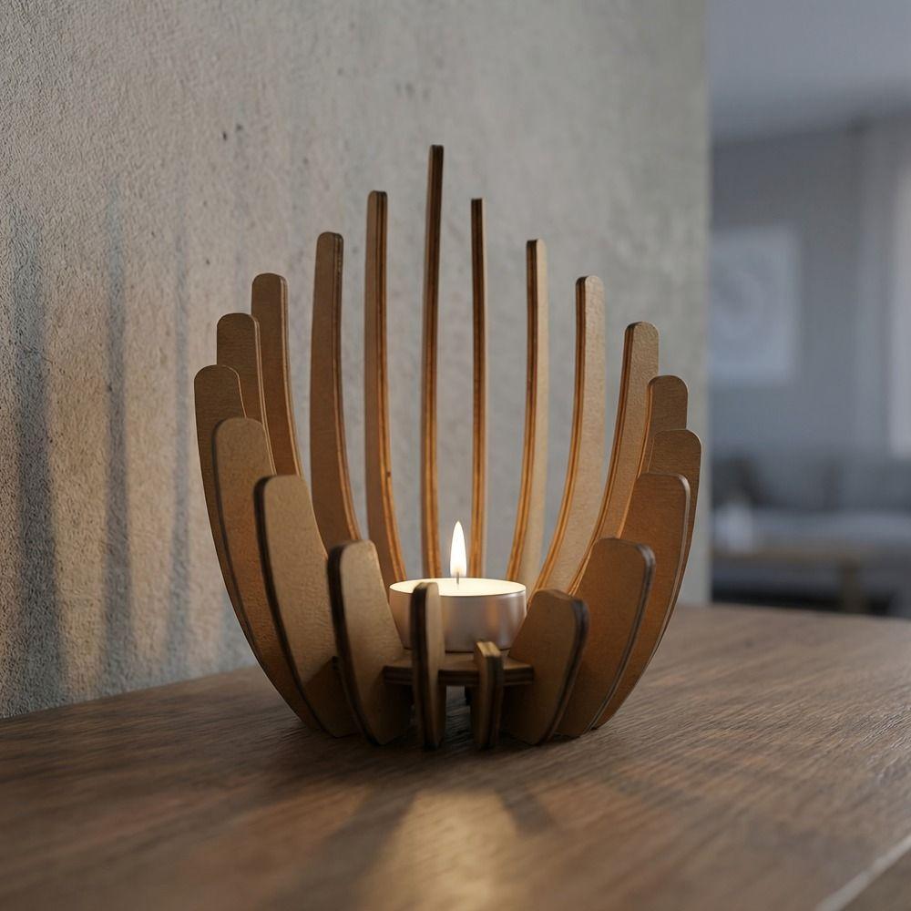 Manual Assembly Lotus-shaped Candle Holder Decorative DIY Candle Stand  Home Table Decor