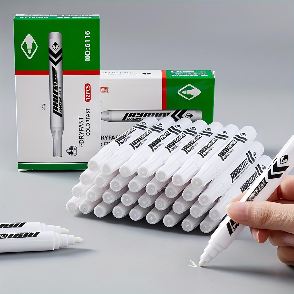 17 Stück Acrylfarbe Weißer Marker Weißer Farbstift zum Bemalen von Steinen Keramik Glas Holz Reifen Stoff Metall Leinwand