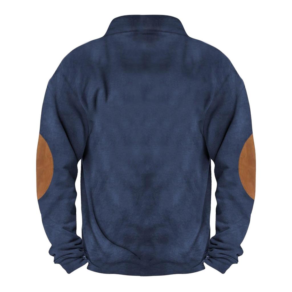Vår och höst mäns stående krage sweatshirt är utomhus casual tröjor toppar