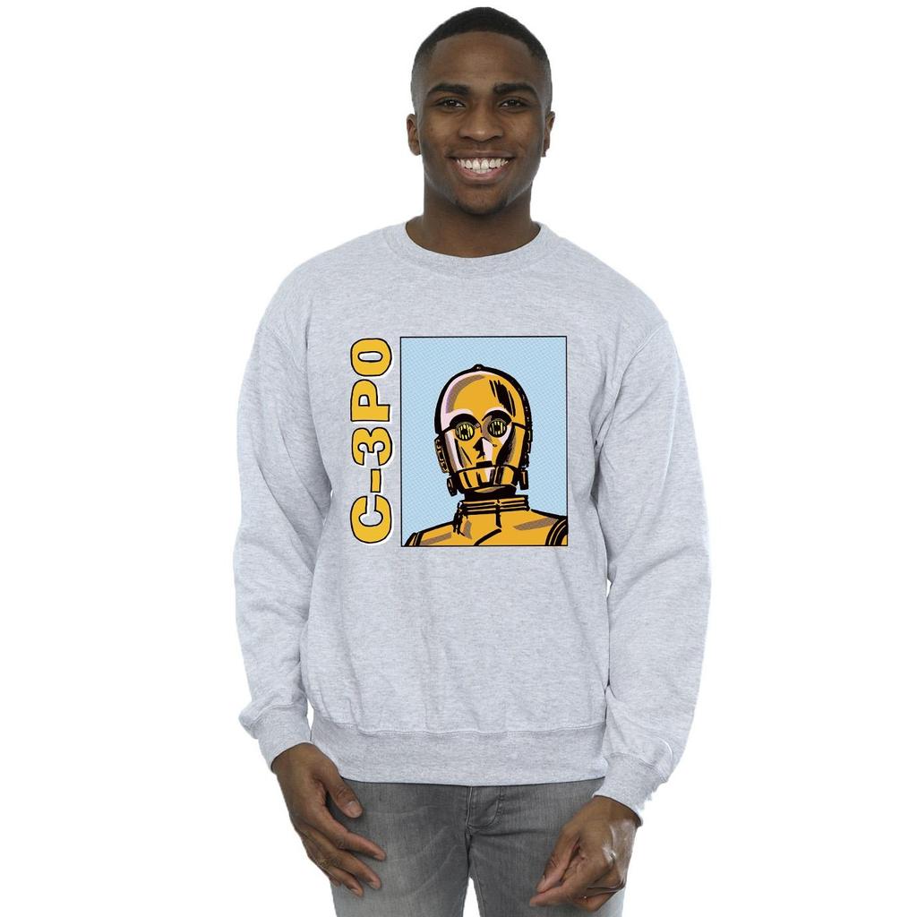 Star Wars Mens C3PO Line Art Sweatshirt