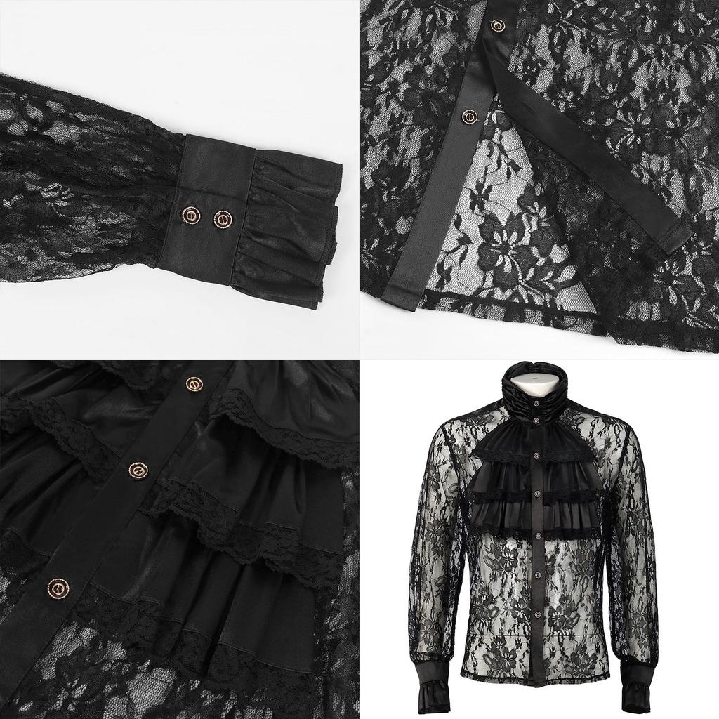 Camicia Pirata Vampiro Manyishang Camicia Rinascimentale Vittoriana Medievale Gotica