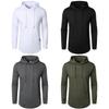 Herren Herbst Hoodie Langarm Kapuzen Kordelzug Einfarbig Mittellang Weich Lässig Einfacher Stil Warm Herren Top Sweatshirt Herbst Cl