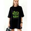 Oversized T Shirt Black Christmas Reindeer And Text Print For Holiday Season