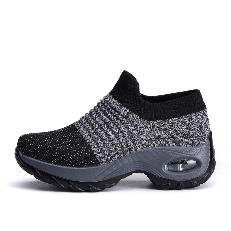 Large size air cushion fly-woven sneakers overshoes rocking shoes casual shoes