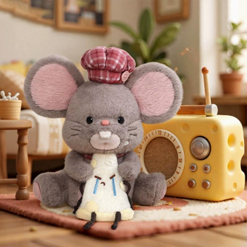29CM Cute Cartoon Cheese Raspberry Matcha Mouse Plush Toy Soft Stuffed Animal Mouse Doll Accompany Hug Pillow Kid Birthday Gifts