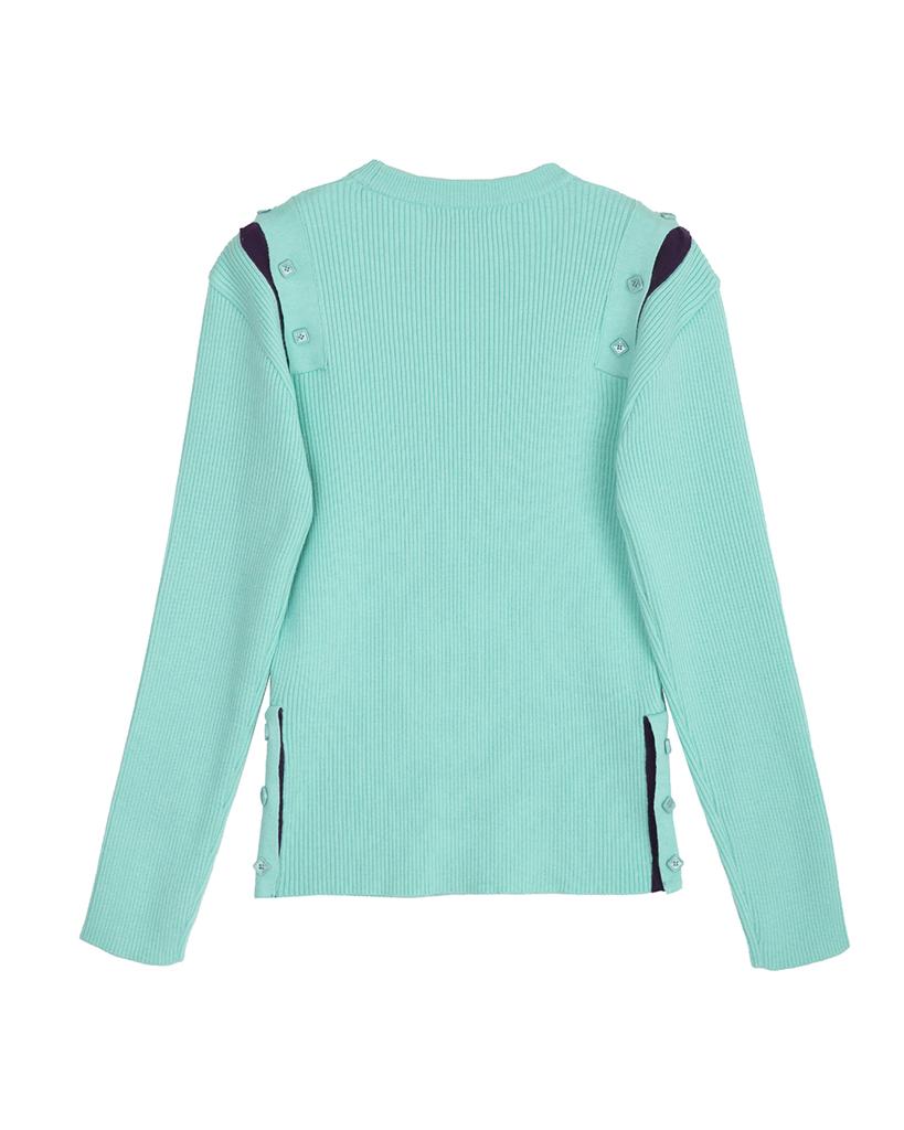 HERETIC Button Cut-Off Knit / Mint