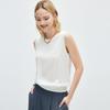 Casual Versatile: Spring/Summer Round Neck, Age Reducing, Comfortable, Loose, Solid Color Bottom, Mulberry Silk Tank Top for Women