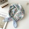 55cm Girls Cotton Linen Spring Square Scarf for Women Chic Headband Fashion Decorative Hairband Floral Neck Scarf