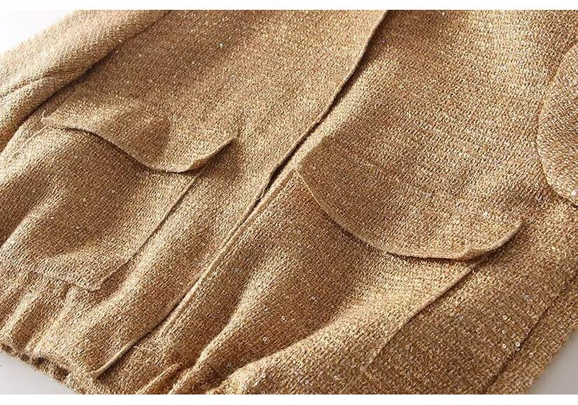 Elegante Chaqueta de Mujer para Otoño/Invierno con Lentejuelas y Cuentas: Diseño de Nicho de Moda Transfronteriza