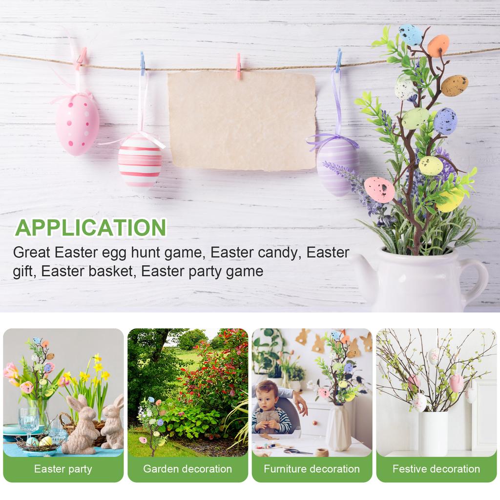 Easter Egg Cuttings Flower Arrangement Colorful Decors Vase Festival Adornment Party Vintage Tree Branches Basket