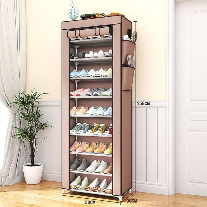 Shoe Rack with Dustproof Covers - Heavy Duty Steel Storage Organizer , Industrial Shoe Shelf for Garage/Entryway Design